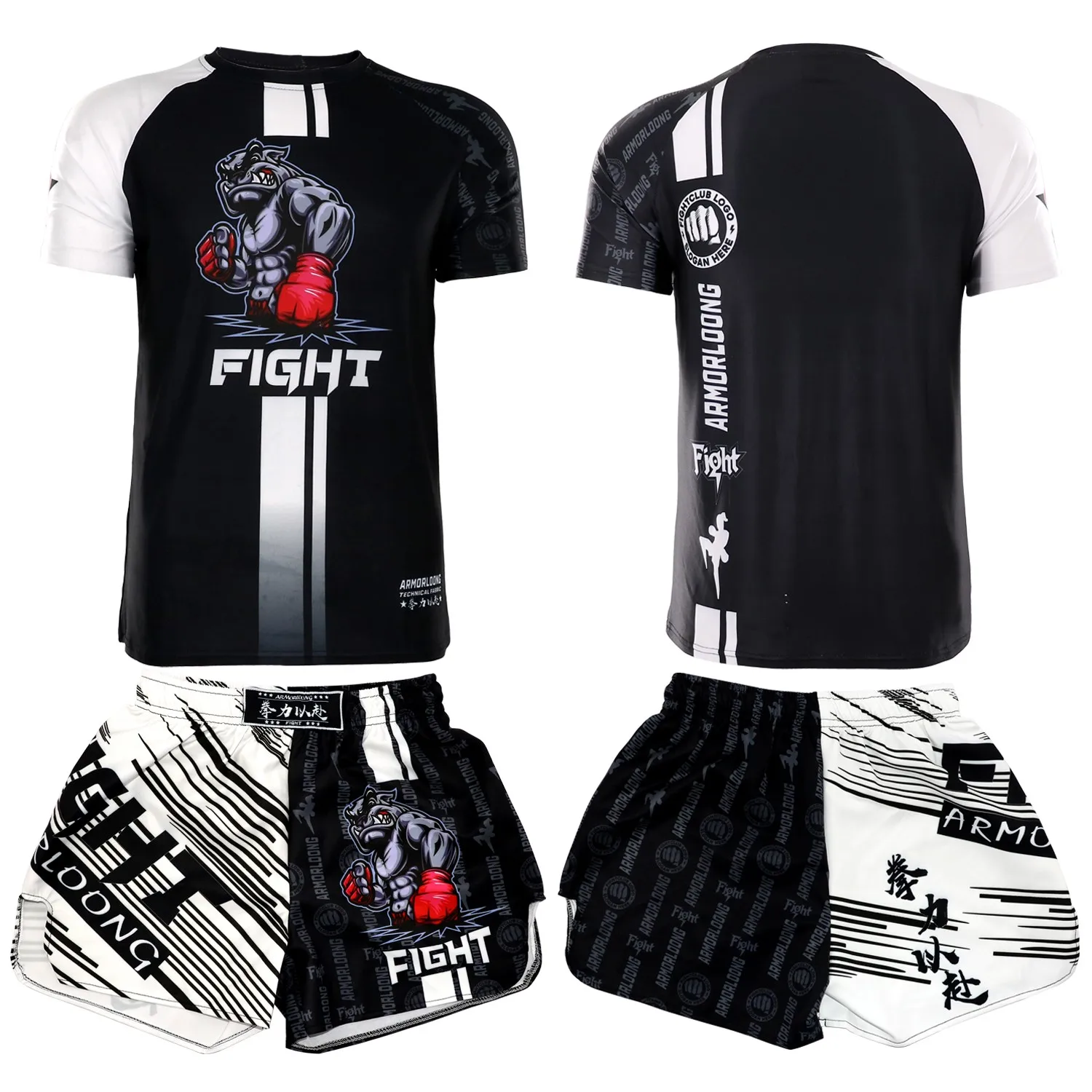 

MMA Muay Thai boxing short-sleeved fighting suit fitness sports quick-drying shorts suit T-shirt martial arts training performan