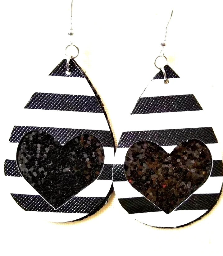 New Teardrop PU Leather Earrings Lightweight Leaf Petal Drop Earrings Valentines Day Gift For Women Girls