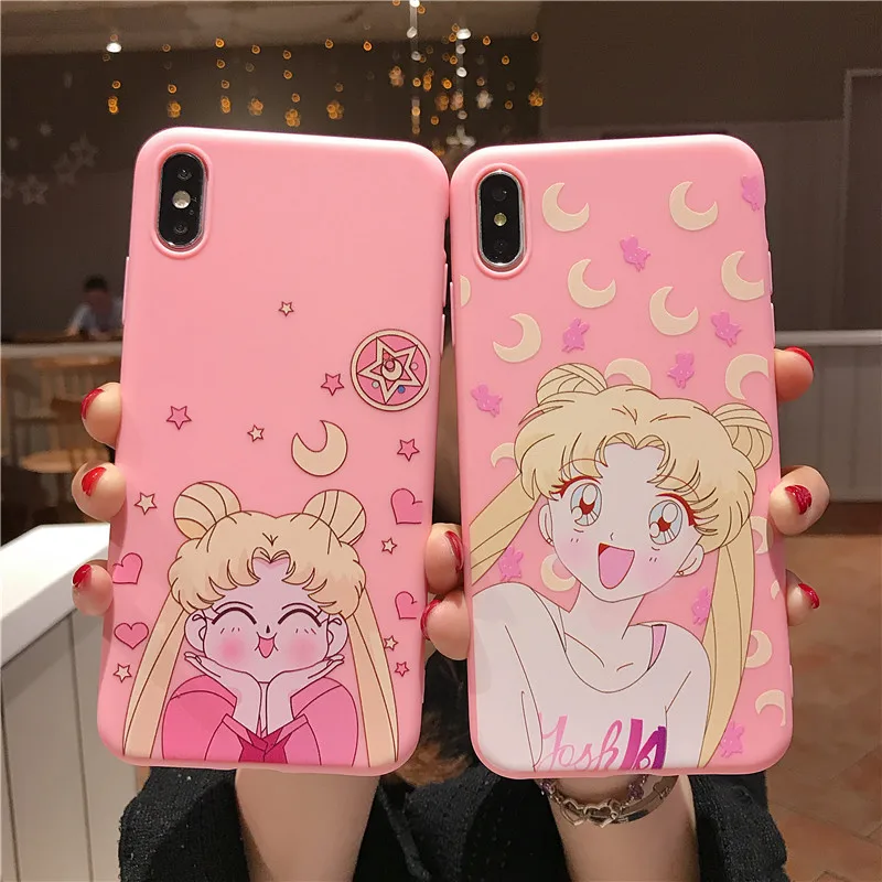 Динозавр чехол с принтом "Сейлор Мун" для iPhone 11 Pro XS MAX XR X 8 7 6 6s плюс Чехол для huawei смартфона Honor 8X10 P30 Nova 3 3i стежка крышка