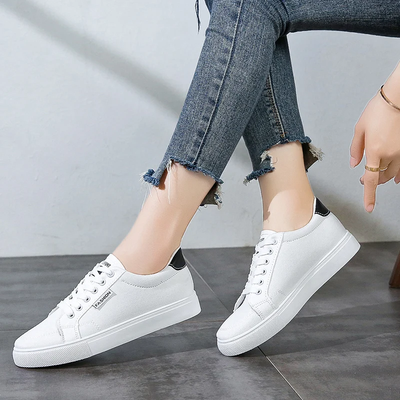 

Women Sneakers Summer Breathable Canvas Shoes Brand Woman Lace Up White Flat Platform Tenis Feminino Ladies Shoes Basket Femme