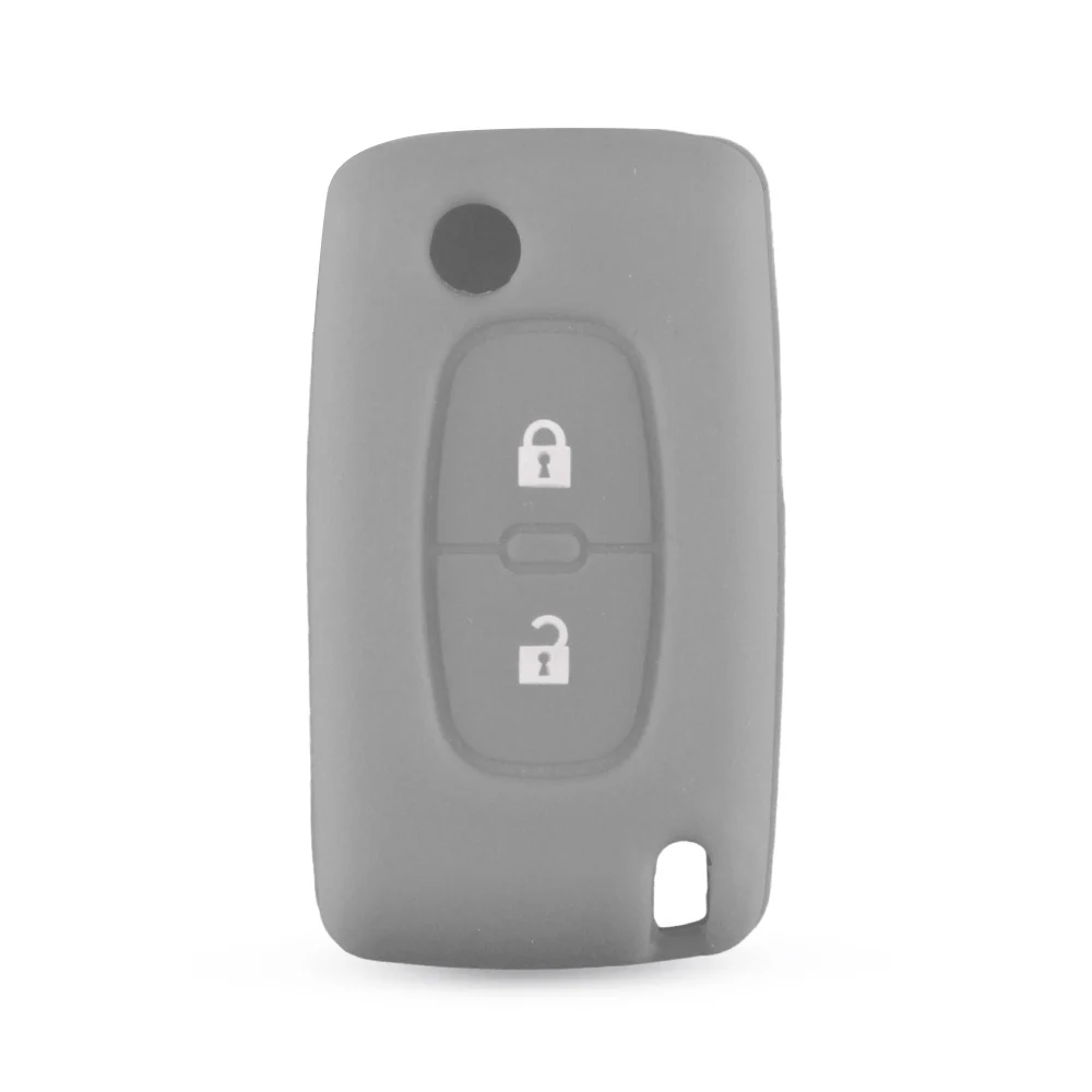 Силиконовый чехол KEYYOU для ключей с 2 кнопками Peugeot 206 207 307 308 Citroen C4 C5 C3 C2 C4L Xsara