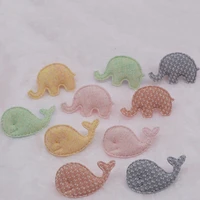 40pcslot flannel whale elephant padded appliques for children hair clip accessories patches