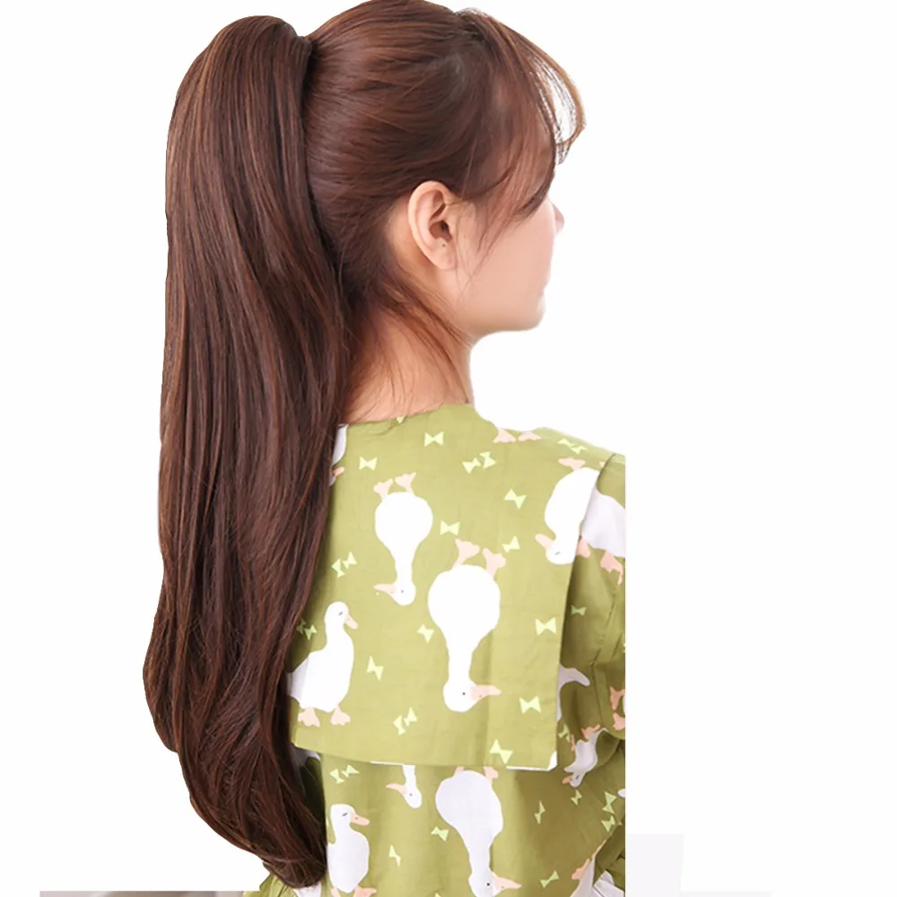 DIFEI длинный прямой конский хвост женские заколки для конского хвоста удлинители