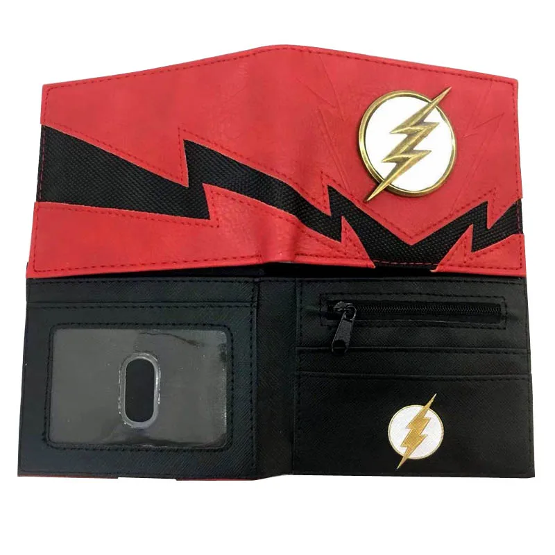Кошелек comics The Flash металлический значок двухскладной кошелек с карманом для монет держатель для карт