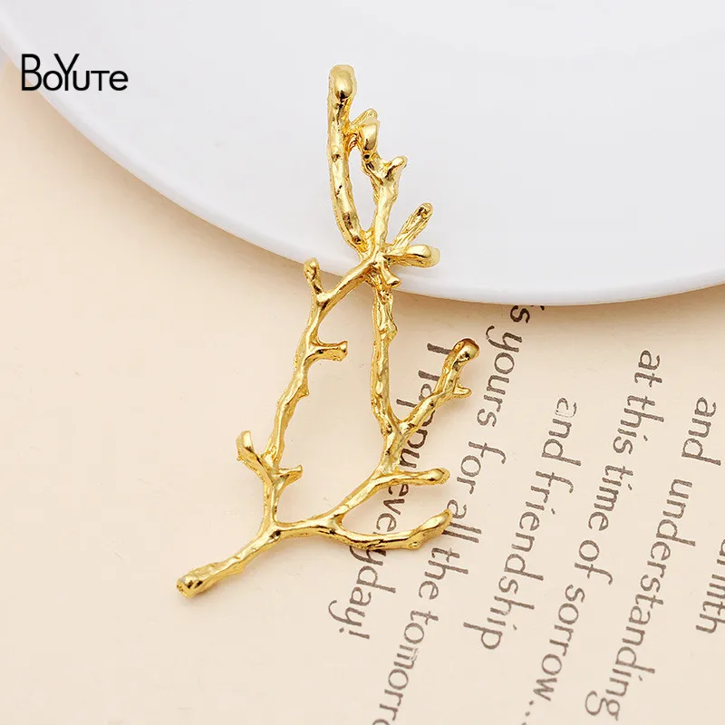 Gold-20.5x60.5MM BoYuTe(20 Pieces/Lot) Metal Alloy 40*34MM Maple Leaf Materials Vintage Hand Made Diy Jewelry Accessories Wholesale - Цвет: Gold-20.5x60.5MM