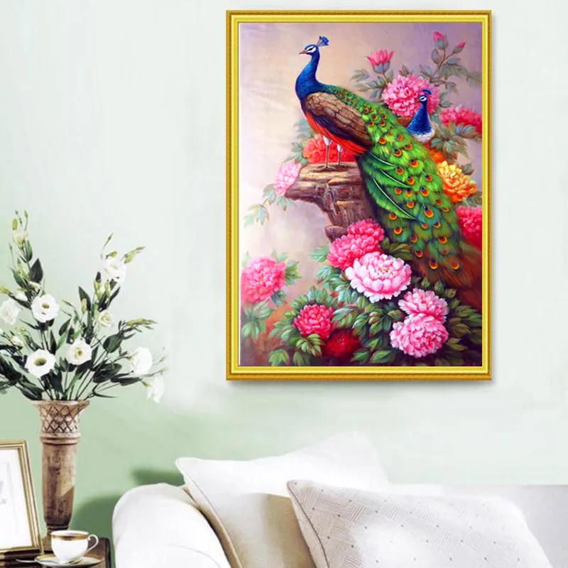 Набор для алмазной вышивки павлин животное 5D цветок творчества мозаика