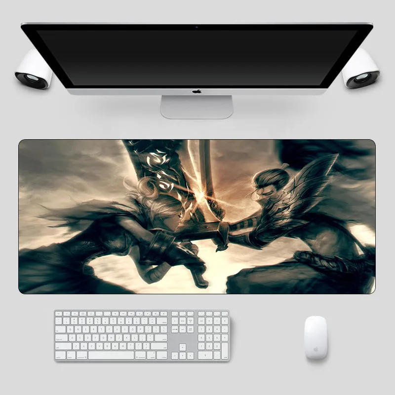 Модный игровой коврик для мыши Yasuo 70x30 см большой резиновый с фиксируемыми краями