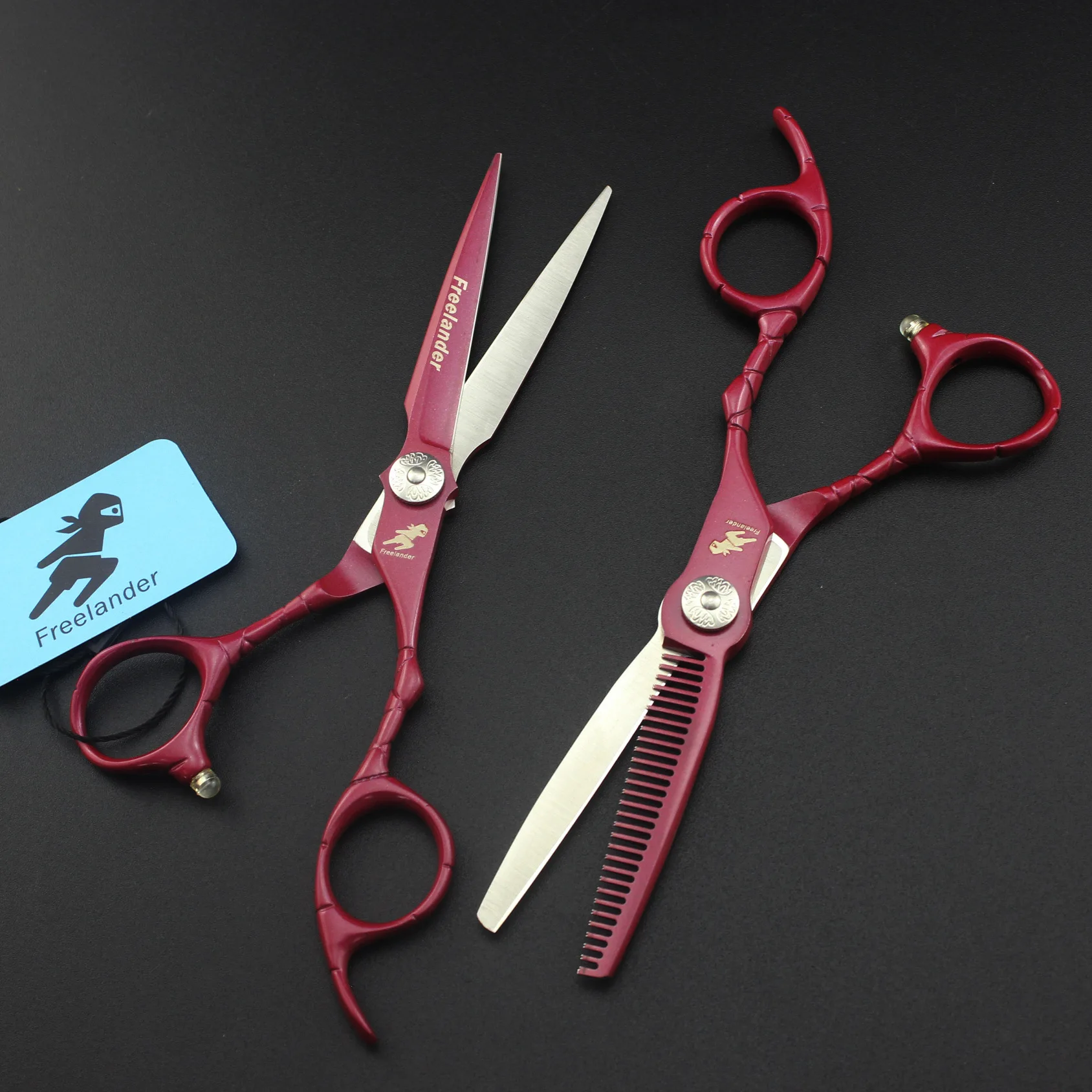 Красные крокодиловые ручки 6 дюймов ножницы для волос Парикмахерские