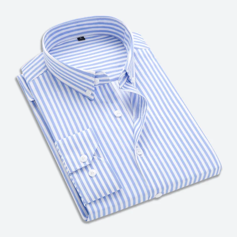

New Products Men Stripes Long-sleeved Shirt England Fashion Youth Slim Fit Shirt