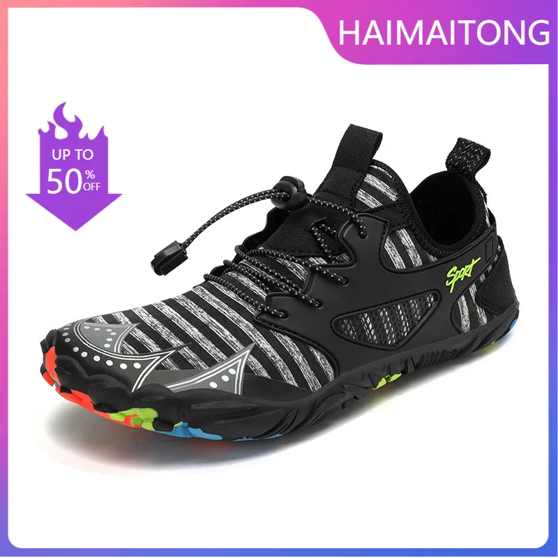 

Мужские пляжные туфли, для дайвинга, обувь для подводного плавания, Уличная обувь для плавания, нескользящая кожаная обувь с пятью пальцами