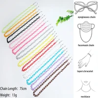 2021 fashion children candy color acrylic mask holder lanyard resin anti lost glasses chain for women student gift neck strap