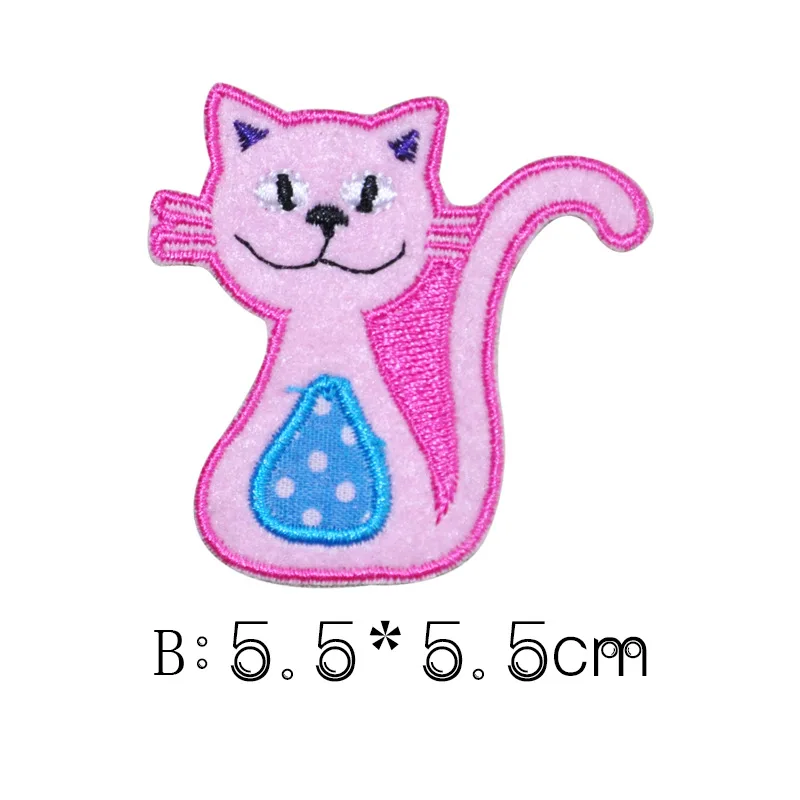 Мультяшный цветок Кот патчи Вышивка Патчи для одежды милая Кошка Животное утюжок