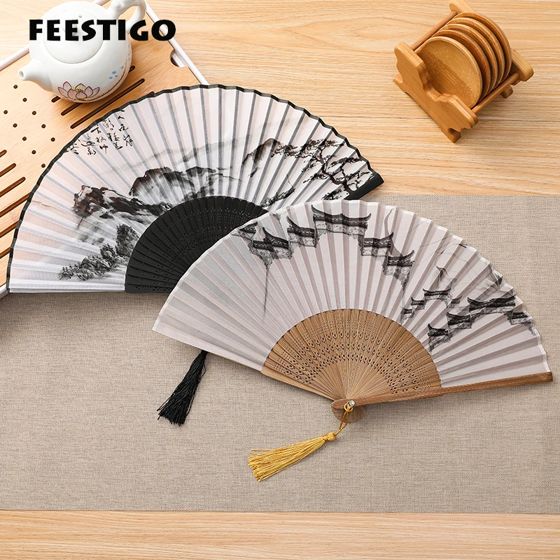 1 шт., шелковые веер в китайском стиле для лета