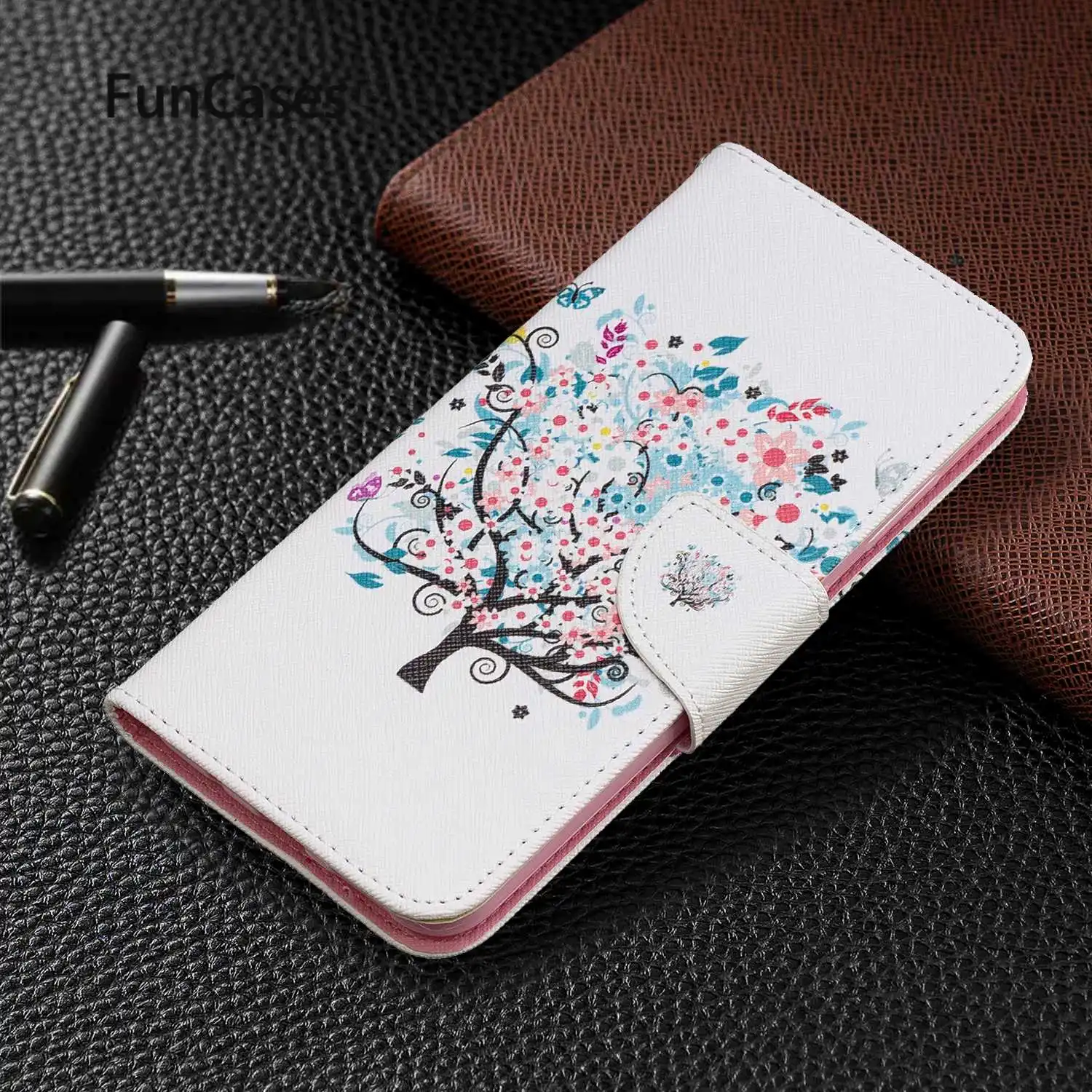 Чехол книжка из искусственной кожи с узором для аксессуаров Nokia 3 2 матовый чехол