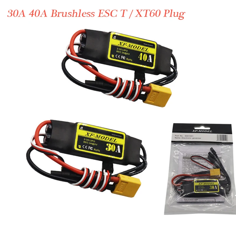 

XF30A XF40 30A 40A Brushless ESC T / XT60 Plug For SU27 RC Airplane EPO fixed wing for Rc Quadcopter Drone Model