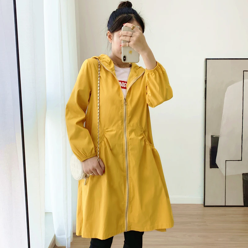 Женский Повседневный Тренч средней длины новая весенняя ветровка большого