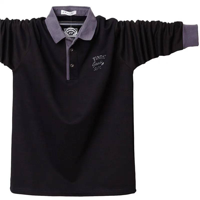 Men Polo Shirt long sleeve plus size 5xl 6xl Cotton Shirts Long Sleeve Homme Camisa | Мужская одежда