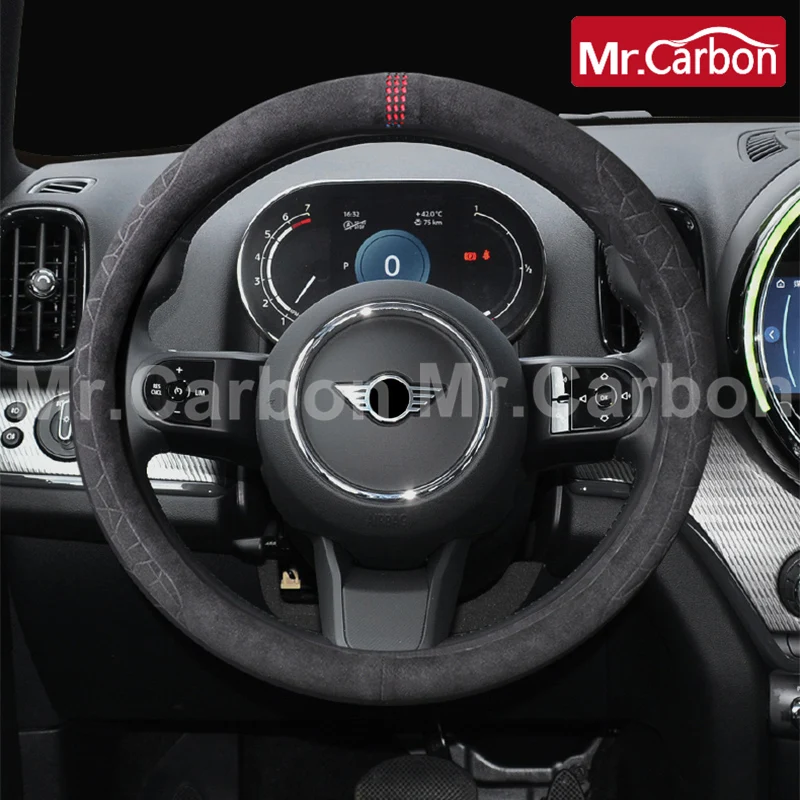 

Car Steering Wheel Suede Decorative Cover For BMW MINI One Cooper F54 F55 F56 F57 F60 R55 R56 R60 Interior Styling Accessories