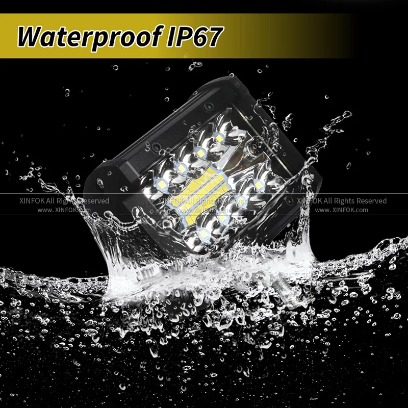 Xinfok Car LED Spot Flood Work Light 3030 SMD DC 12-24 Volts 60 Watts 6500K Lighting Combo Beam for Truck 4x4 4WD |