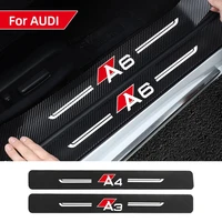 4pcs car sticker door decoration modified protective decoration for audi a3 a4 a5 a6 a7 q3 q5 q7 threshold protection accessorie