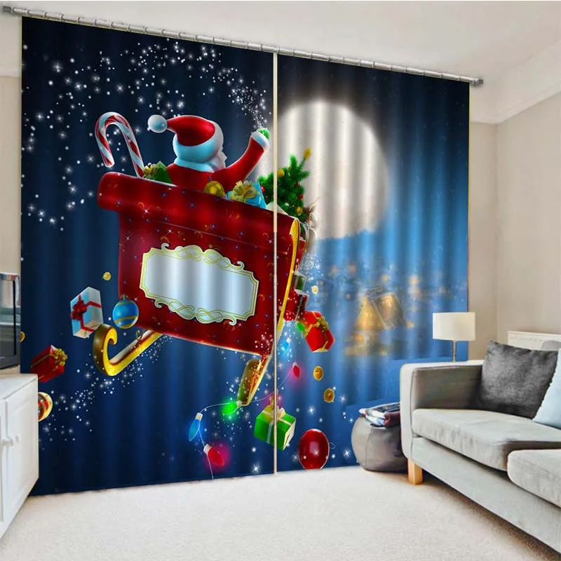 Рождественские украшения для дома 3D затемняющие оконные шторы гостиной спальни
