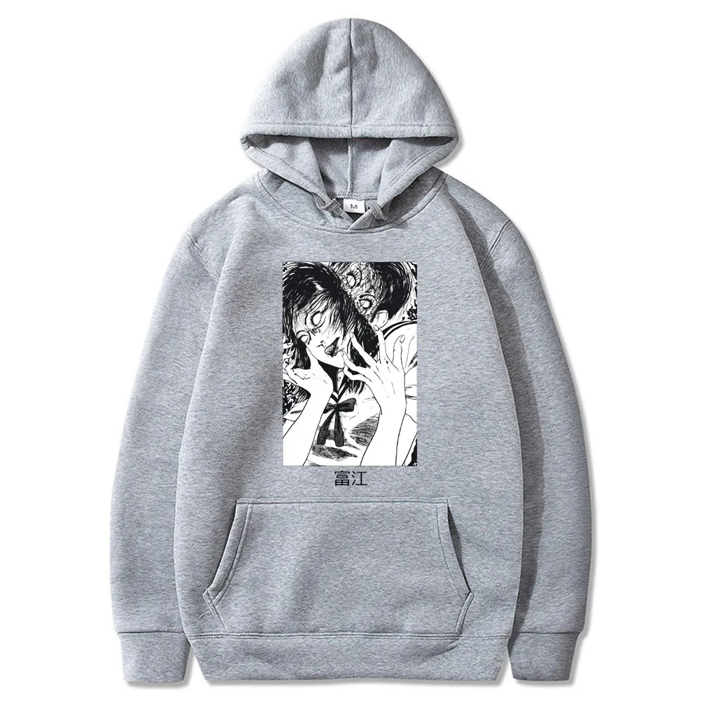 

Ito Junji Casual Hoodie Women's Men's Blue Pop Sweatshirt Fall Winter Boys Girls New Harajuku Hoodies Black Warm Sweatshirt