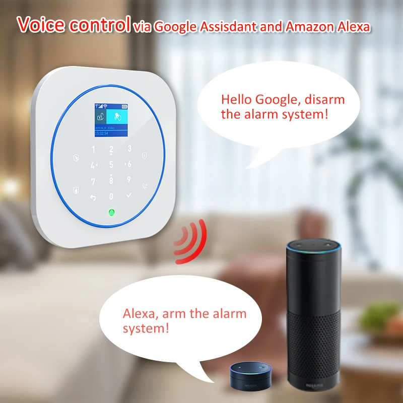 CPVAN Tuya Smart WIFI GSM Security Alarm System Works With Alexa Home Burglar Motion Detector Smoke Door Window Sensor IP Camera |