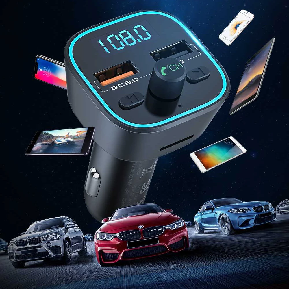 Blitzwolf BW BC1 автомобильный беспроводной FM передатчик 18 Вт QC 3 0 USB Автомобильное