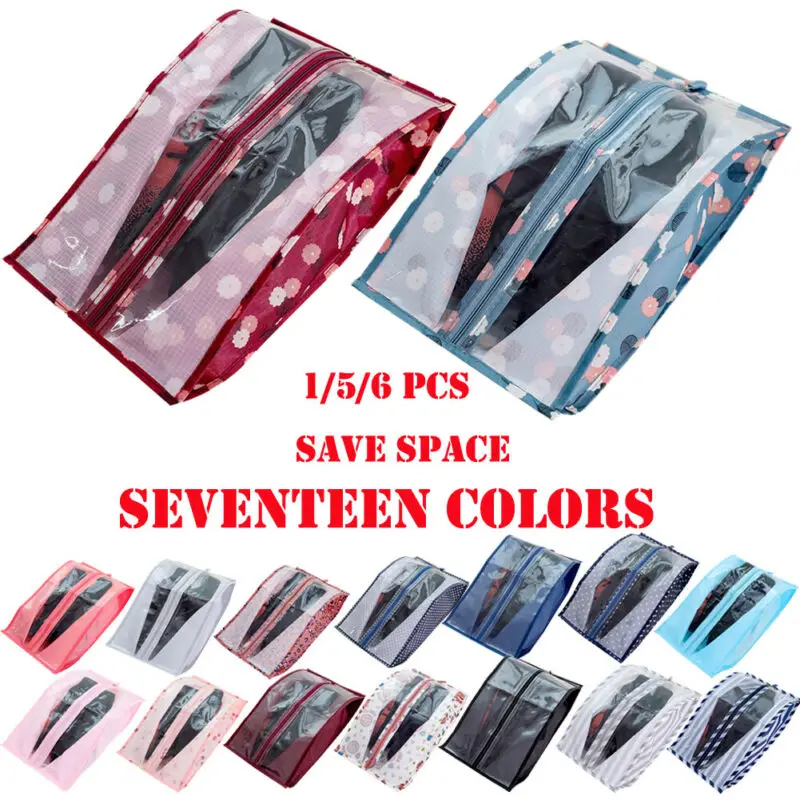 2020 Functional Multi-colored Portable Waterproof Travel Shoe Bag Zip View Window Pouch Storage Organizer | Дом и сад