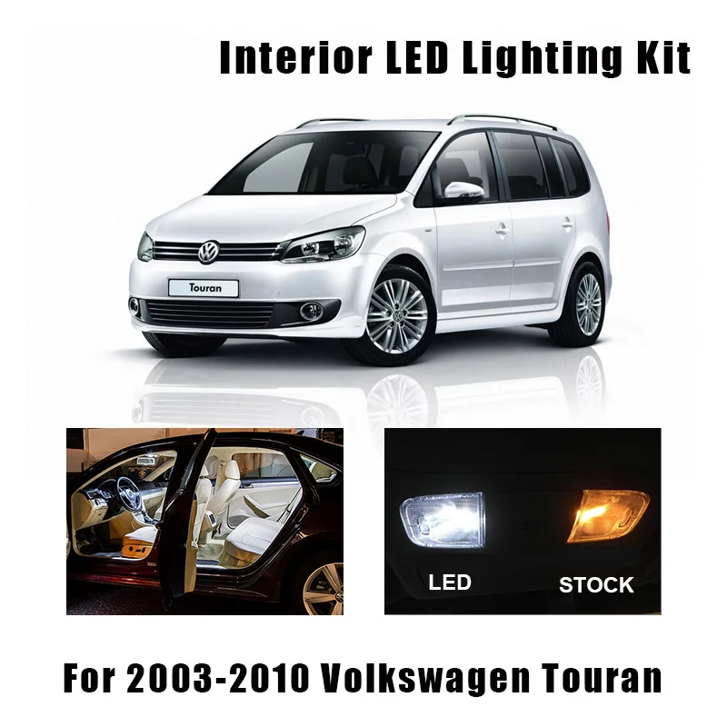 

15pc Canbus Error Free LED License Plate Lamp Interior Reading Map Dome Light Kit For 2003-2010 VW for Volkswagen Touran 1T1 1T2