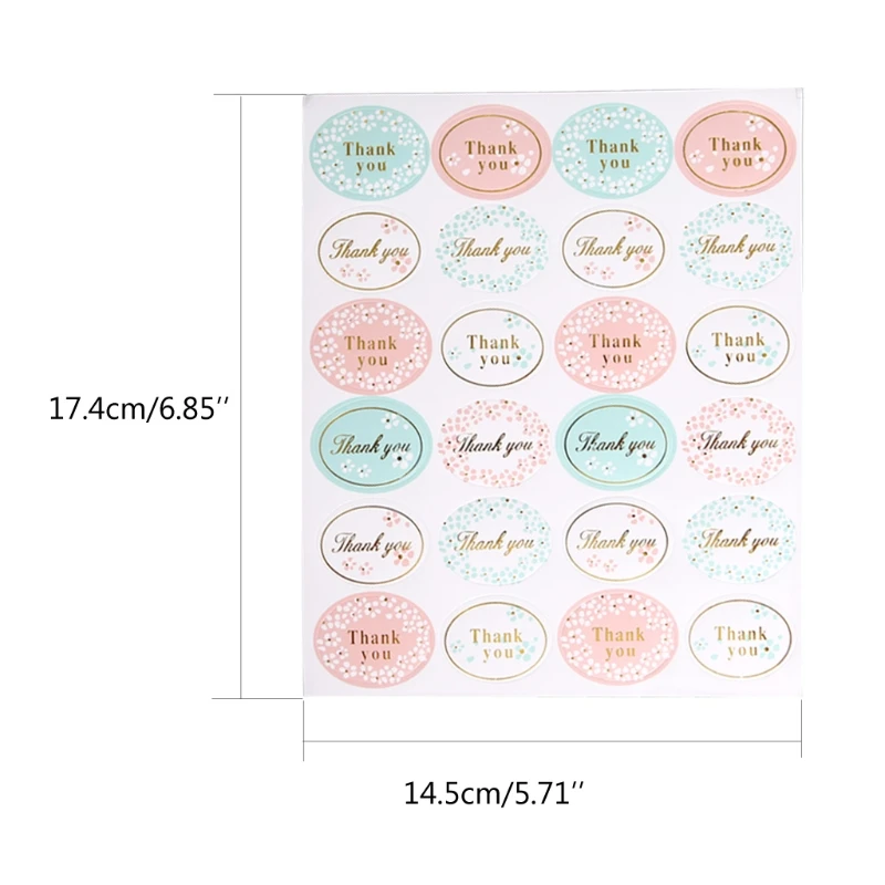 

120pcs Round Golden "Thank you" Series Color Seal Sticker For Baking DIY Package