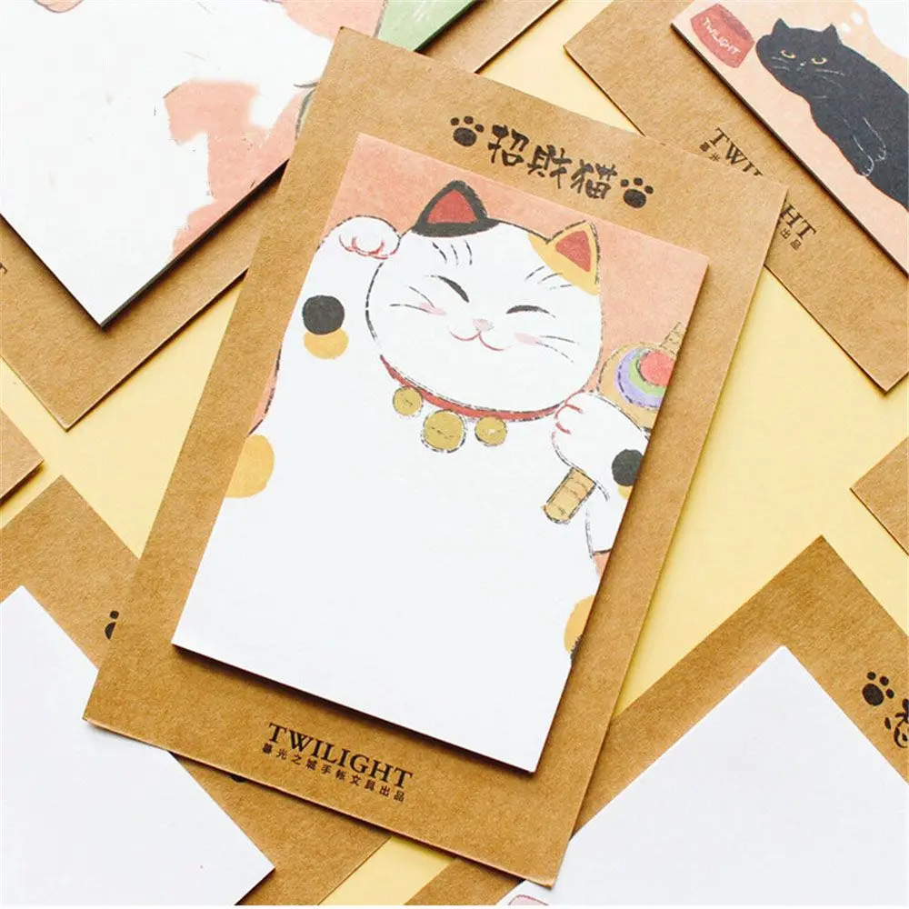30 листов милые Мультяшные животные блокноты Kawaii клейкая бумага для заметок