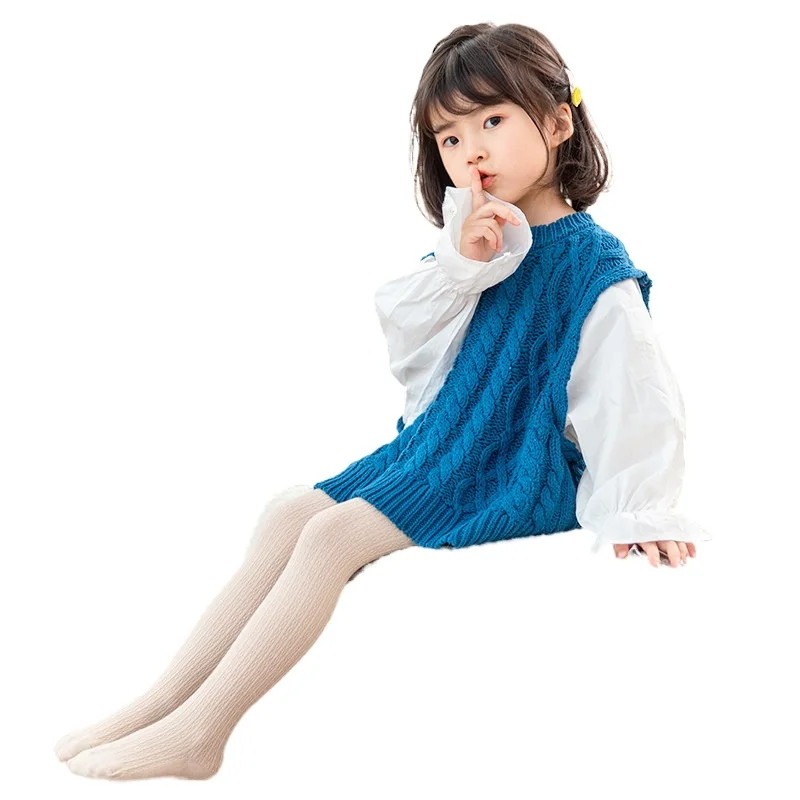 

Spring and Autumn New Kid's Pantyhose Cotton White Double Needle Girls' Leggings Student Dance Body Stockings Baby Girl Stuff