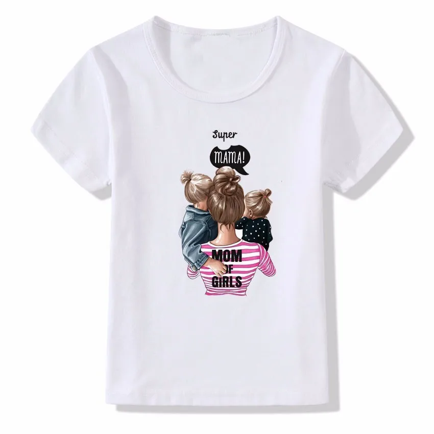 Футболка Super Mama детская повседневная летняя с коротким рукавом принтом для