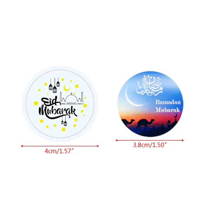 

100 Pcs/Set Eid Mubarak Stickers Decorations Cards DIY Cupcakes Picks Letter Pattern Sticker Festival Supplies