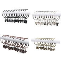 20 pcs metal openable curtain clips shower curtain rings with clips drapery rings for tension rod bracket eyelets