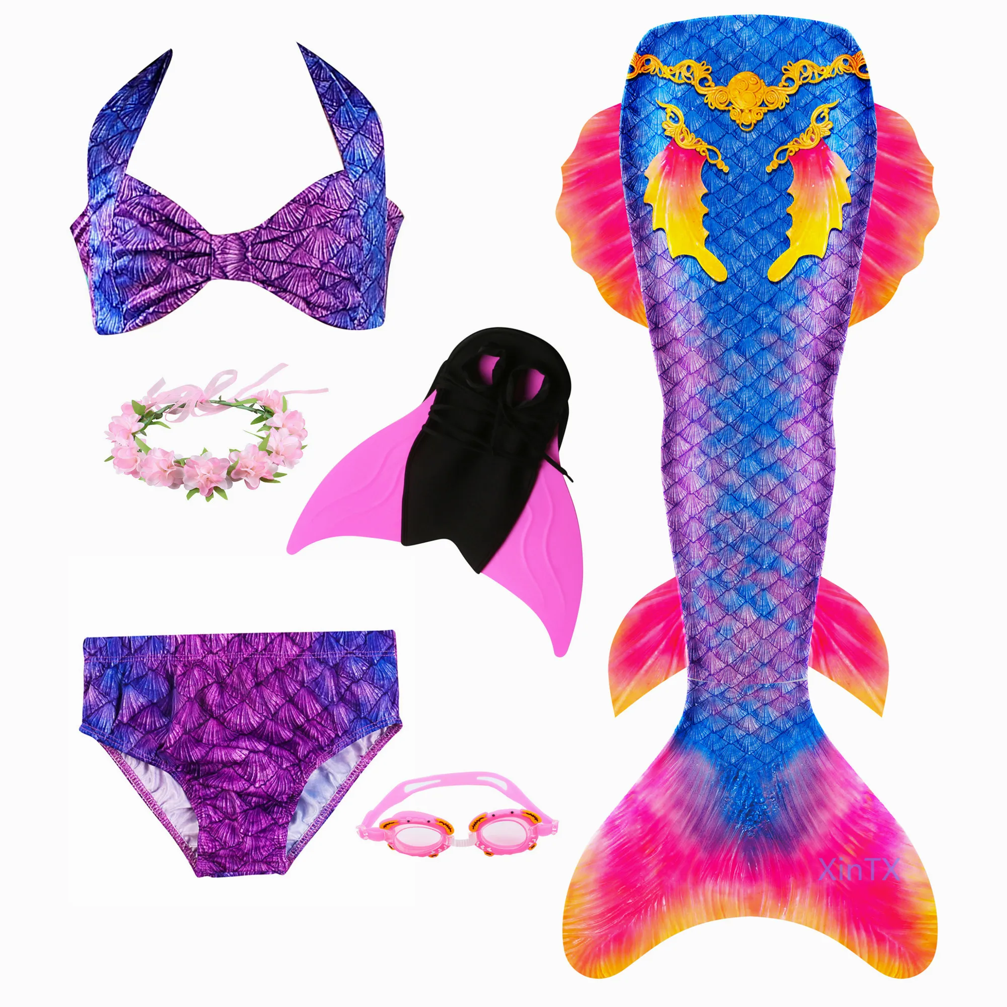 Новинка 2019 года платье русалки для детей купальный костюм девочек вечерние