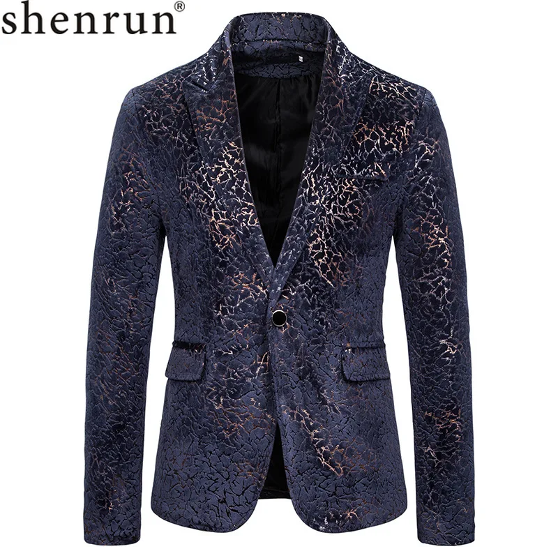 Shenrun, Мужской Блейзер, куртки, темно-синий, красный, Свадебный костюм жениха, пиджак для вечеринки, выпускного, певец и ведущий сценический костюм, модные Молодежные пиджаки
