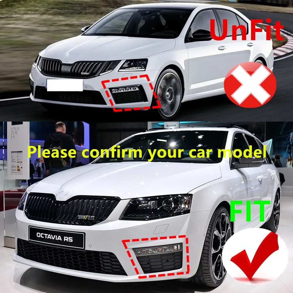 Мигающий светодиодный DRL Противотуманные фары светильник для skoda octavia RS 2016 2017 12V