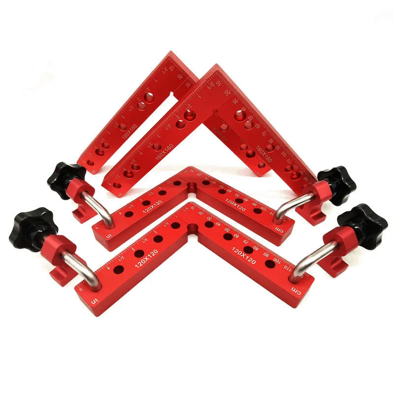 

Woodworking Aluminum Square Right Angle Clamping L-shaped Auxiliary Fixture Positioning Panel Fixing Clips Carpenter Tools