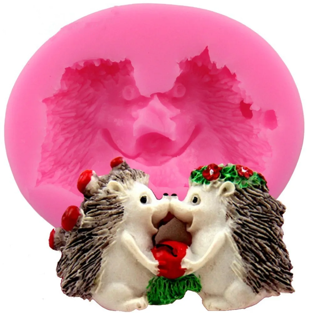 

Liquid silicone fondant mold diy chocolate mold handmade cake mold cake decoration tools pair of hedgehogs