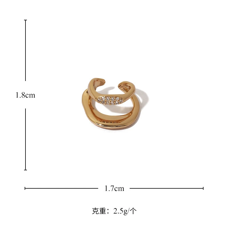 

TOSAKO Earrings Simplicity Metal Ear Clip Gold Plated Female Personality Minority Design