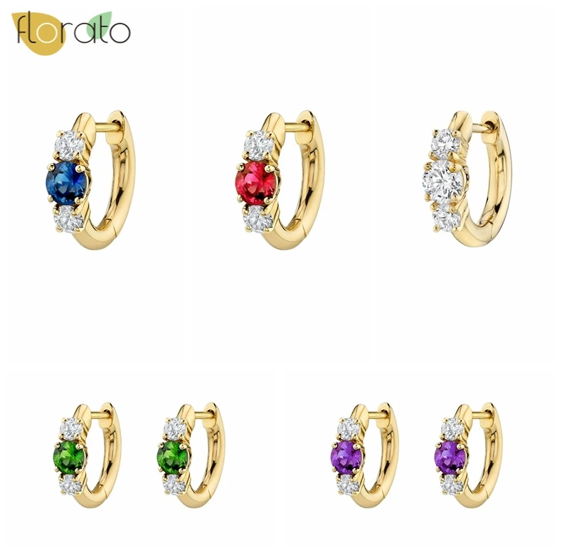 

925 Sterling Silver Crystal CZ Hoop Earrings For Women Simple Luxury Circle Zircon Earrings Gold Hoops Fashion Jewelry Wholesale