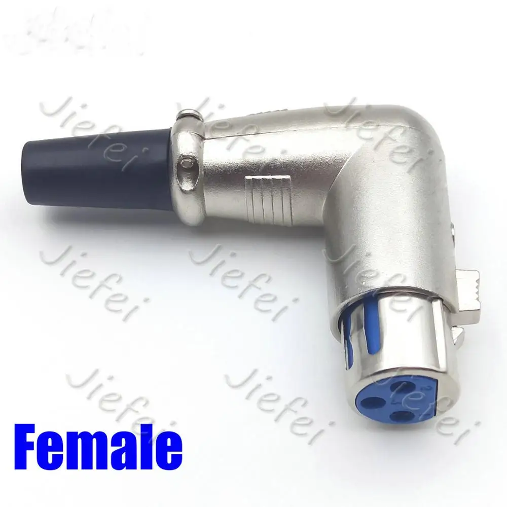 

3 pin XLR Audio Cable Connector MIC Female Jack Right angle