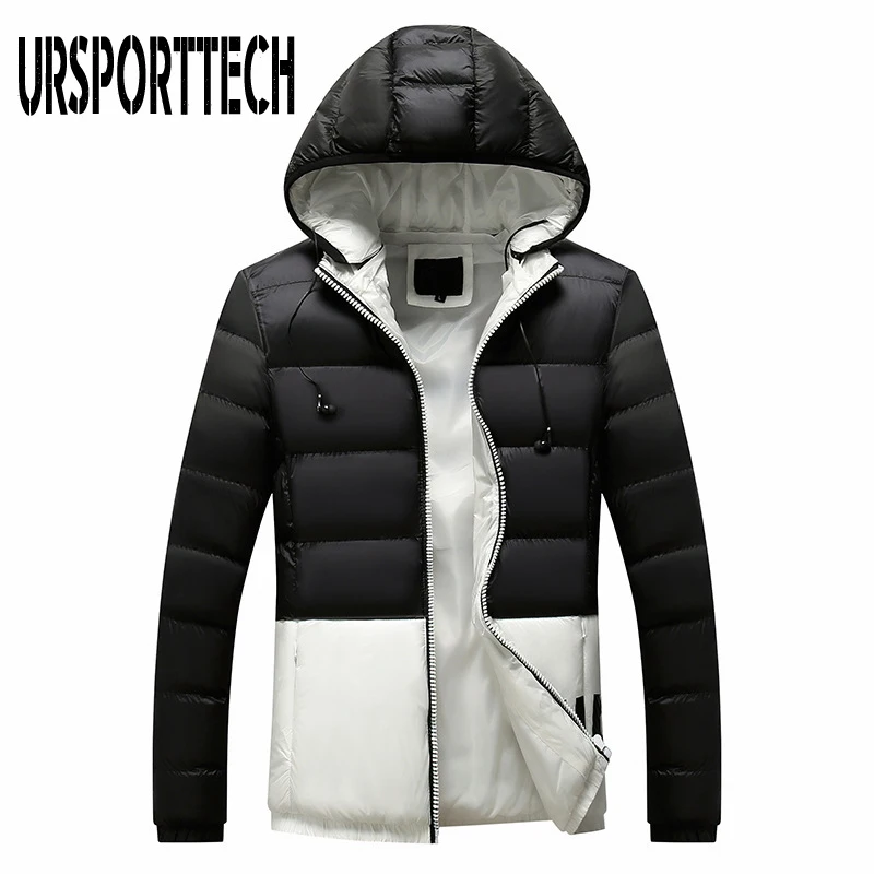 Мужская зимняя куртка с капюшоном короткая парка пальто для мужчин теплое