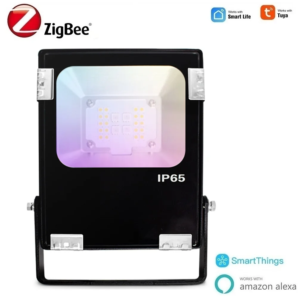 

Zigbee Smart Floodlight LED Outdoor Garden Lamp 10W Pro RGBCCT IP65 Waterproof For Tuya Smart Life App Support Alexa Smartthings