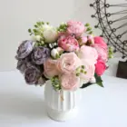 Цветы пионы искусственные, 1 пучок, шелковые искусственные цветы, для украшения дома, свадьбы, скрапбукинга