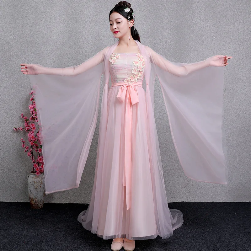 Древний китайский костюм ханфу для взрослых древний элегантная Фея Hanfu грудь