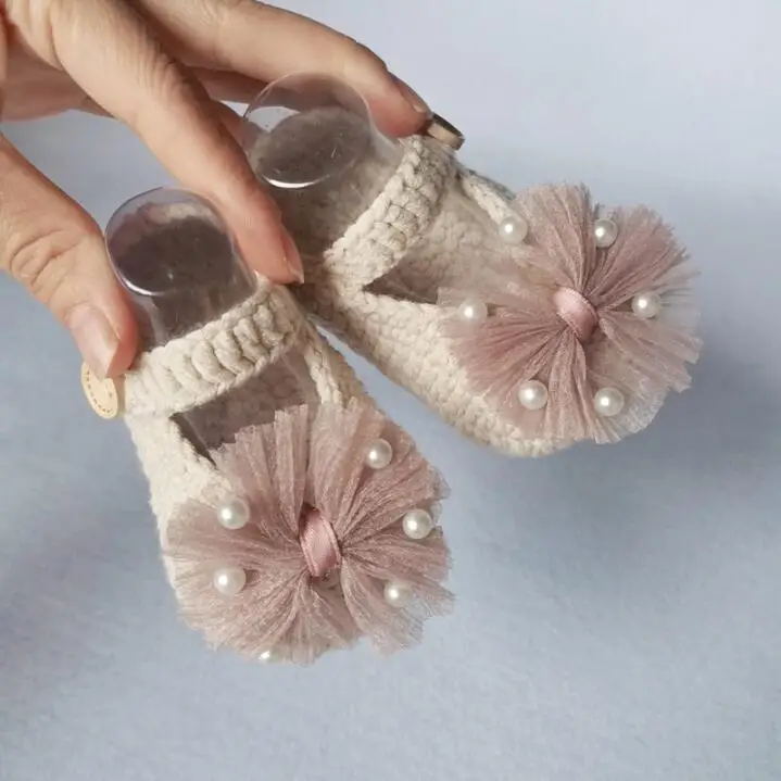 

Crochet Sock 9-12cm Baby Cotton Socks Soft Newborn Girls Newborn