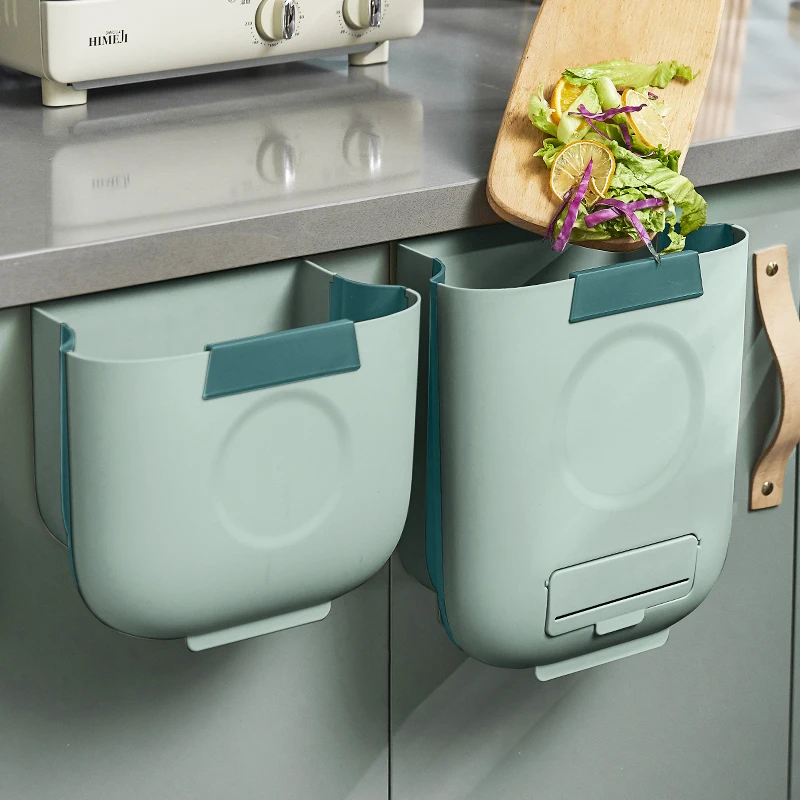 

Portable Kitchen Trash Can Kitchen Cabinet Door Hanging Trash Can Car Trash Can Recycle Dustbin Rubbish Storage Bin Garbage Can